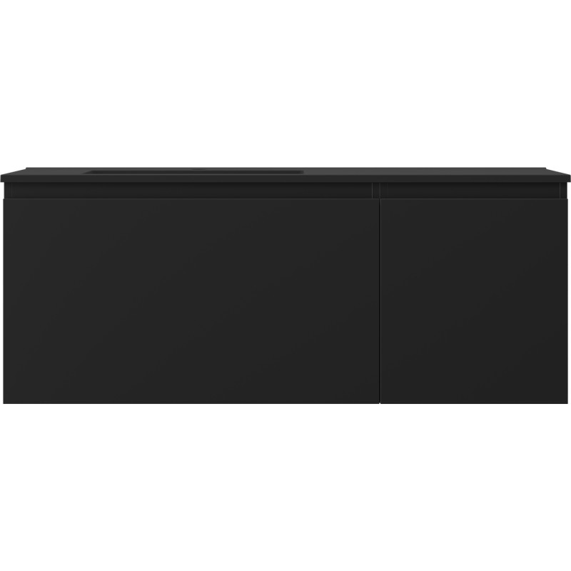 Mexen Orio armoire de salle de bain 120 cm avec lavabo Otis gauche, 1S, 1D, noir mat - 91A13-12047-3-BBFF71-W18L71