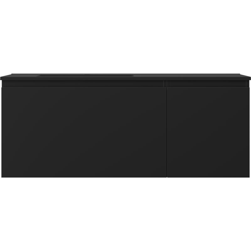 Mexen Orio meuble de salle de bain 120 cm avec lavabo Otis gauche, 1S, 1D, noir mat - 91A13-12047-3-BBFF71-W18L71