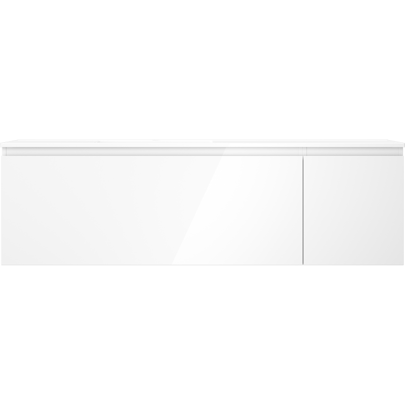 Mexen Orio armoire de salle de bain 160 cm avec lavabo Otis gauche, 1S, 1D, blanc brillant - 91A13-16047-3-BBFF00-W18L00