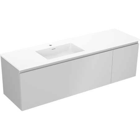 Mexen Orio meuble de salle de bain 160 cm avec lavabo Otis gauche, 1S, 1D, gris mat/blanc mat - 91A13-16047-3-BBFF62-W18L01