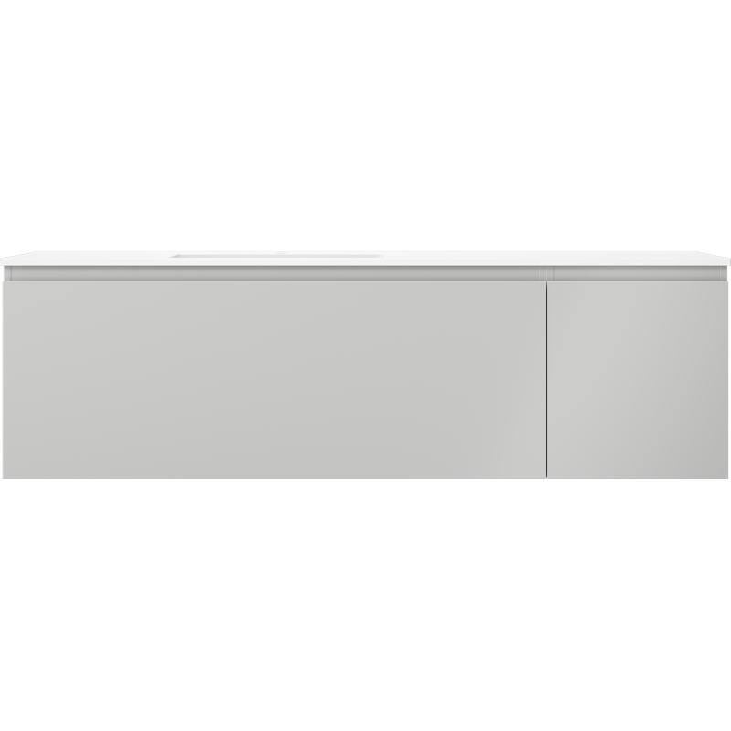 Mexen Orio meuble de salle de bain 160 cm avec lavabo Otis gauche, 1S, 1D, gris mat/blanc mat - 91A13-16047-3-BBFF62-W18L01