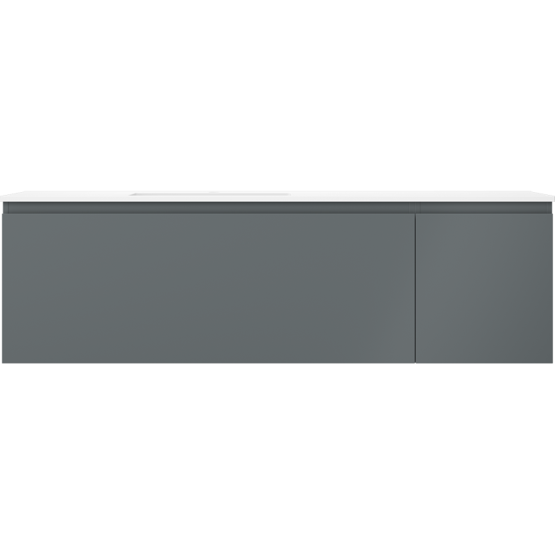Mexen Orio meuble de salle de bain 160 cm avec lavabo Otis gauche, 1S, 1D, graphite mat/blanc mat - 91A13-16047-3-BBFF66-W18L01