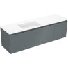 Mexen Orio meuble de salle de bain 160 cm avec lavabo Otis gauche, 1S, 1D, graphite mat/blanc mat - 91A13-16047-3-BBFF66-W18L01
