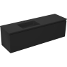 Mexen Orio meuble de salle de bain 160 cm avec lavabo Otis à gauche, 1S, 1D, noir mat - 91A13-16047-3-BBFF71-W18L71