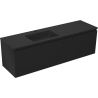 Mexen Orio meuble de salle de bain 160 cm avec lavabo Otis gauche, 1S, 1D, noir mat - 91A13-16047-3-BBFF71-W18L71