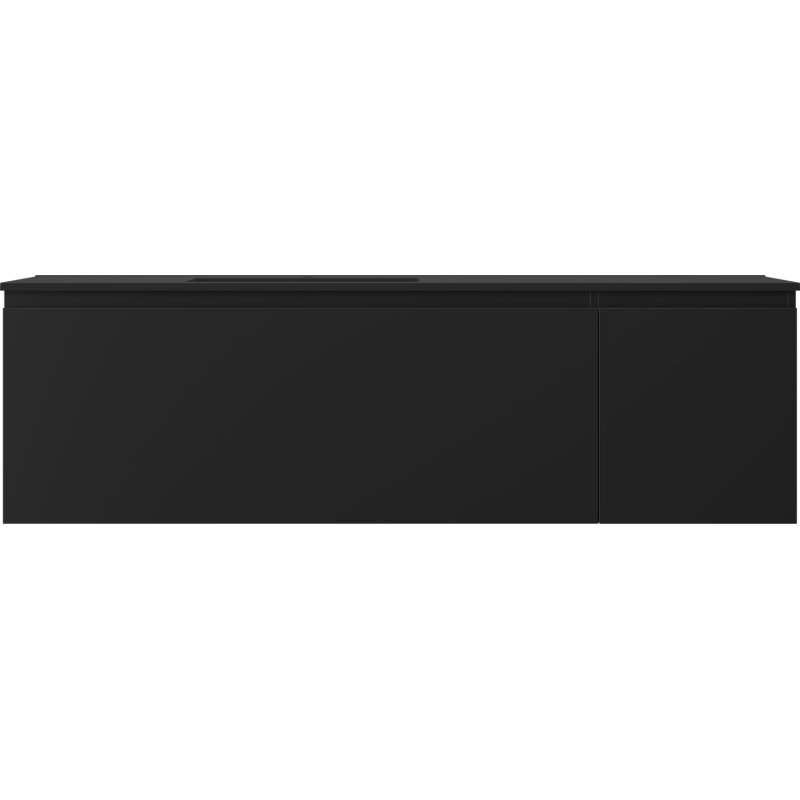 Mexen Orio meuble de salle de bain 160 cm avec lavabo Otis gauche, 1S, 1D, noir mat - 91A13-16047-3-BBFF71-W18L71