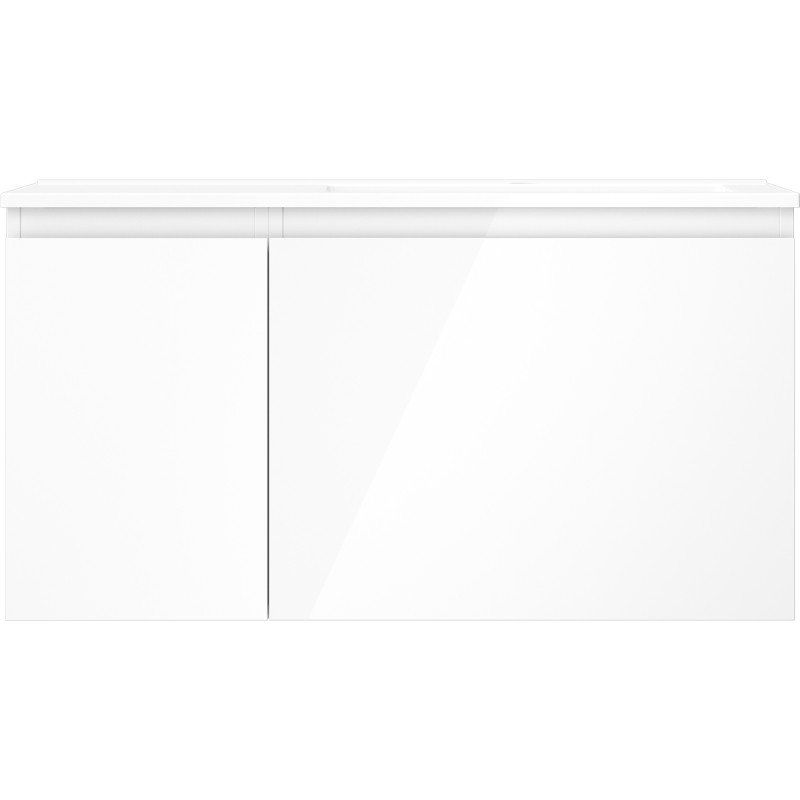 Mexen Orio meuble de salle de bain 90 cm avec lavabo Otis à droite, 1T, 1P, blanc brillant - 91A13-09047-3-BBFF00-W18P00