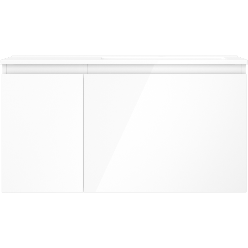 Mexen Orio meuble de salle de bains 90 cm avec lavabo Otis à droite, 1S, 1D, blanc brillant - 91A13-09047-3-BBFF00-W18P00