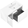 Mexen Orio meuble de salle de bains 90 cm avec lavabo Otis à droite, 1S, 1D, blanc brillant - 91A13-09047-3-BBFF00-W18P00