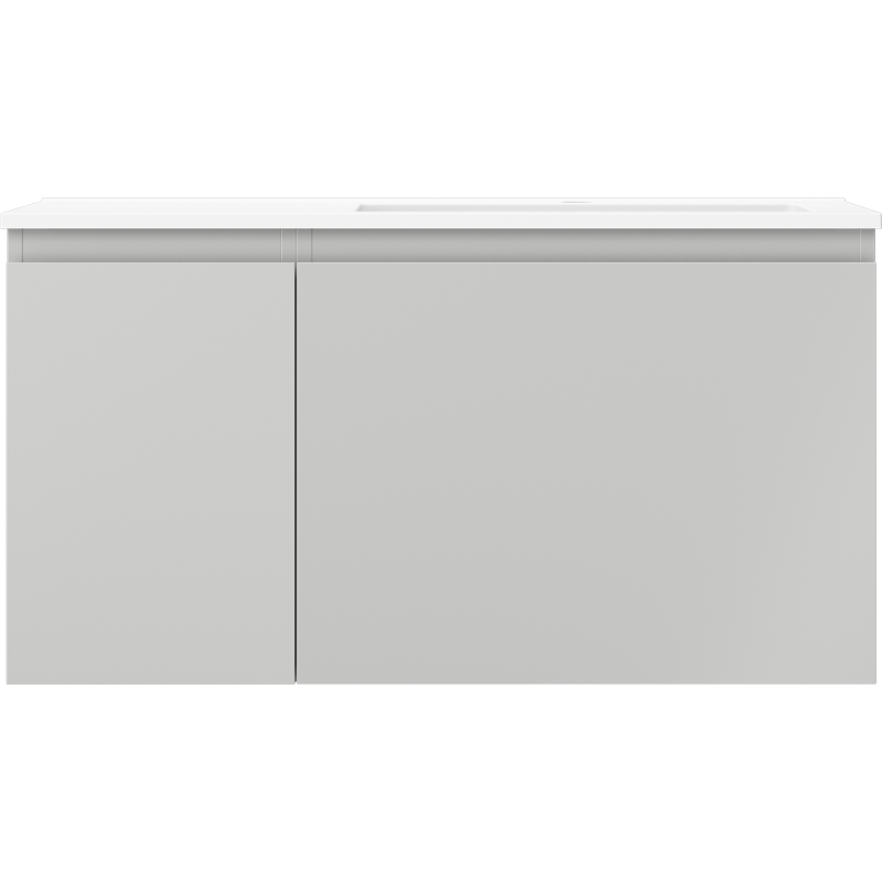 Mexen Orio armoire de salle de bains 90 cm avec lavabo Otis à droite, 1S, 1D, gris mat/blanc mat - 91A13-09047-3-BBFF62-W18P01
