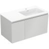Mexen Orio armoire de salle de bains 90 cm avec lavabo Otis à droite, 1S, 1D, gris mat/blanc mat - 91A13-09047-3-BBFF62-W18P01
