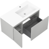 Mexen Orio armoire de salle de bain 90 cm avec lavabo Otis droit, 1S, 1D, gris mat/blanc mat - 91A13-09047-3-BBFF62-W18P01