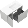 Mexen Orio armoire de salle de bains 90 cm avec lavabo Otis à droite, 1S, 1D, gris mat/blanc mat - 91A13-09047-3-BBFF62-W18P01