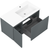 Mexen Orio meuble lavabo 90 cm avec vasque Otis à droite, 1S, 1D, graphite mat/blanc mat - 91A13-09047-3-BBFF66-W18P01