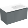 Mexen Orio armoire de salle de bain 90 cm avec lavabo Otis droit, 1S, 1D, graphite mat/blanc mat - 91A13-09047-3-BBFF66-W18P01