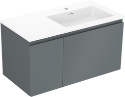 Mexen Orio armoire de salle de bain 90 cm avec lavabo Otis droit, 1S, 1D, graphite mat/blanc mat - 91A13-09047-3-BBFF66-W18P01