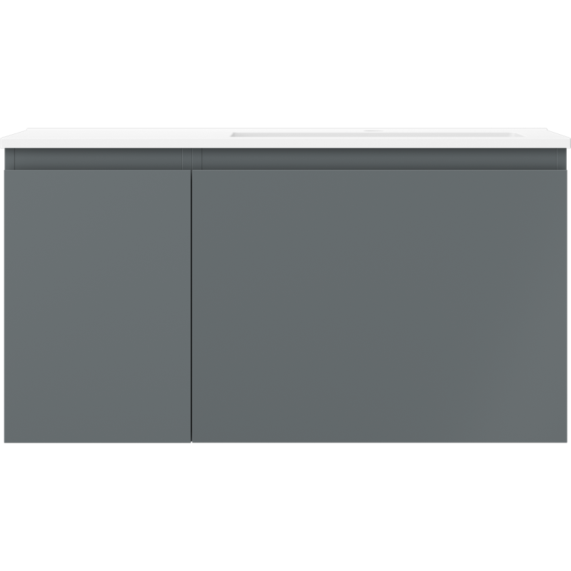 Mexen Orio meuble lavabo 90 cm avec vasque Otis à droite, 1S, 1D, graphite mat/blanc mat - 91A13-09047-3-BBFF66-W18P01