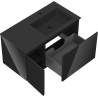 Mexen Orio meuble de salle de bain 90 cm avec lavabo Otis droit, 1S, 1D, noir brillant/noir mat - 91A13-09047-3-BBFF70-W18P71