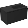 Mexen Orio meuble de salle de bain 90 cm avec lavabo Otis droit, 1S, 1D, noir mat - 91A13-09047-3-BBFF71-W18P71