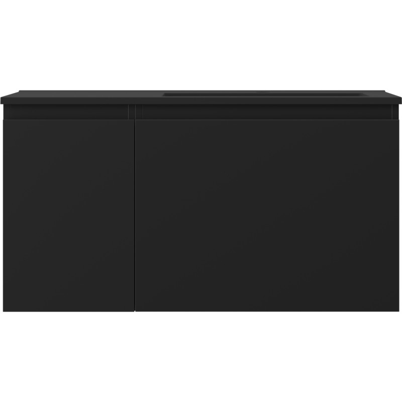 Mexen Orio armoire de salle de bain 90 cm avec lavabo Otis à droite, 1T, 1P, noir mat - 91A13-09047-3-BBFF71-W18P71