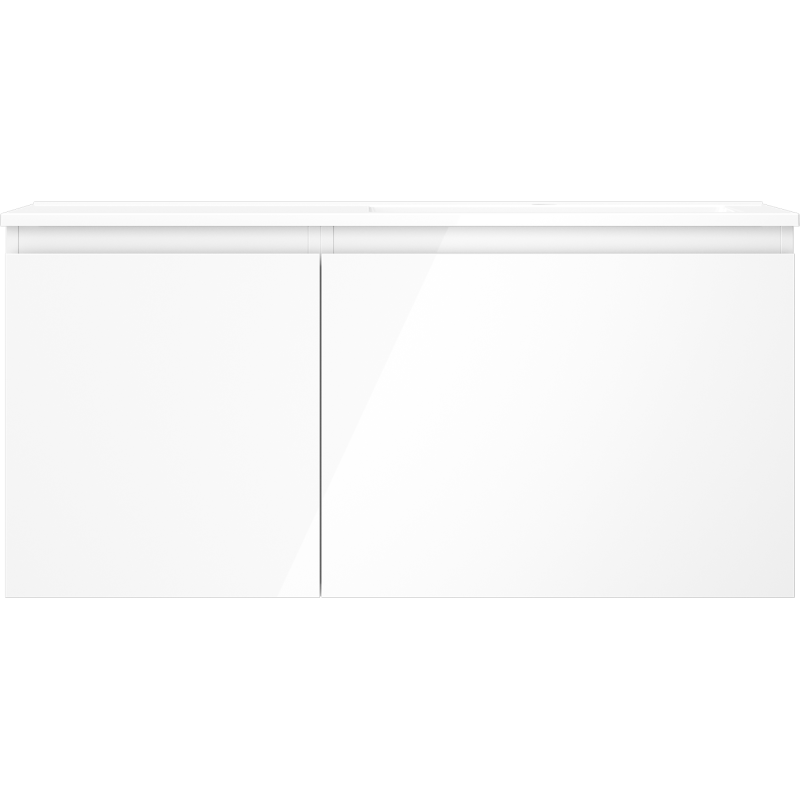 Mexen Orio meuble de salle de bains 100 cm avec lavabo Otis droit, 1S, 1D, blanc brillant - 91A13-10047-3-BBFF00-W18P00
