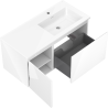 Mexen Orio meuble de salle de bains 100 cm avec lavabo Otis droit, 1S, 1D, blanc brillant - 91A13-10047-3-BBFF00-W18P00
