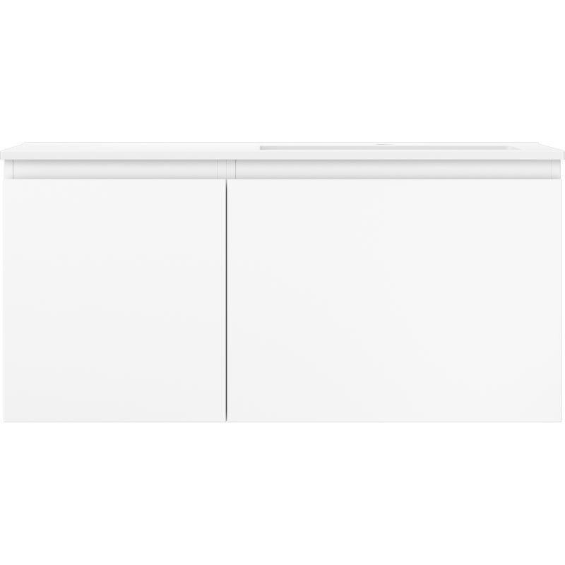 Mexen Orio meuble de salle de bain 100 cm avec lavabo Otis à droite, 1S, 1D, blanc mat - 91A13-10047-3-BBFF01-W18P01