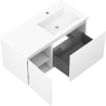 Mexen Orio meuble de salle de bain 100 cm avec lavabo Otis à droite, 1S, 1D, blanc mat - 91A13-10047-3-BBFF01-W18P01