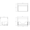 Mexen Orio meuble de salle de bains 100 cm avec lavabo Otis à droite, 1S, 1D, gris mat/blanc mat - 91A13-10047-3-BBFF62-W18P01