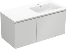 Mexen Orio meuble de salle de bain 100 cm avec lavabo Otis à droite, 1S, 1D, gris mat/blanc mat - 91A13-10047-3-BBFF62-W18P01