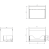 Mexen Orio meuble de salle de bain 100 cm avec lavabo Otis droit, 1S, 1D, graphite mat/blanc mat - 91A13-10047-3-BBFF66-W18P01
