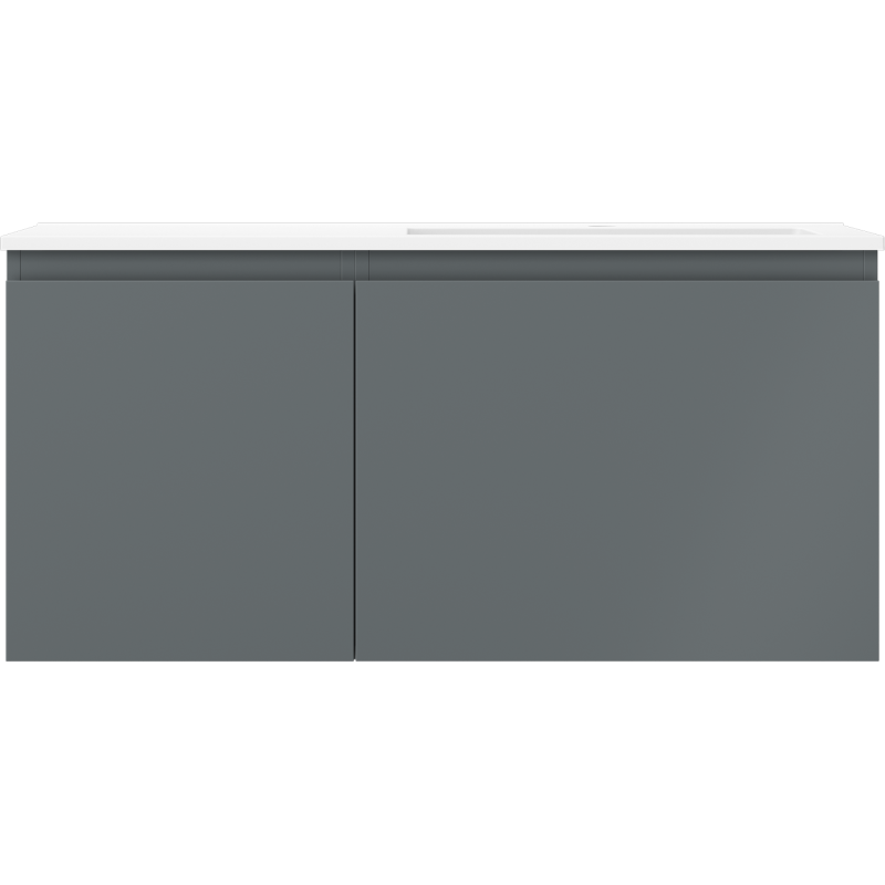 Mexen Orio meuble de salle de bain 100 cm avec lavabo Otis droit, 1S, 1D, graphite mat/blanc mat - 91A13-10047-3-BBFF66-W18P01
