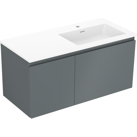 Mexen Orio armoire de salle de bain 100 cm avec lavabo Otis à droite, 1S, 1D, graphite mat/blanc mat