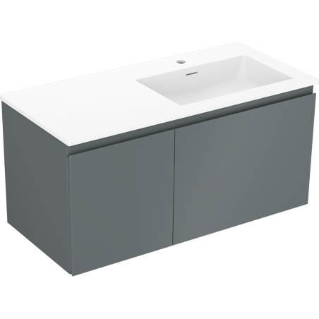 Mexen Orio meuble de salle de bain 100 cm avec lavabo Otis droit, 1S, 1D, graphite mat/blanc mat - 91A13-10047-3-BBFF66-W18P01