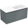 Mexen Orio meuble de salle de bain 100 cm avec lavabo Otis droit, 1S, 1D, graphite mat/blanc mat - 91A13-10047-3-BBFF66-W18P01