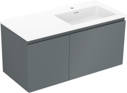 Mexen Orio armoire de salle de bain 100 cm avec lavabo Otis à droite, 1S, 1D, graphite mat/blanc mat