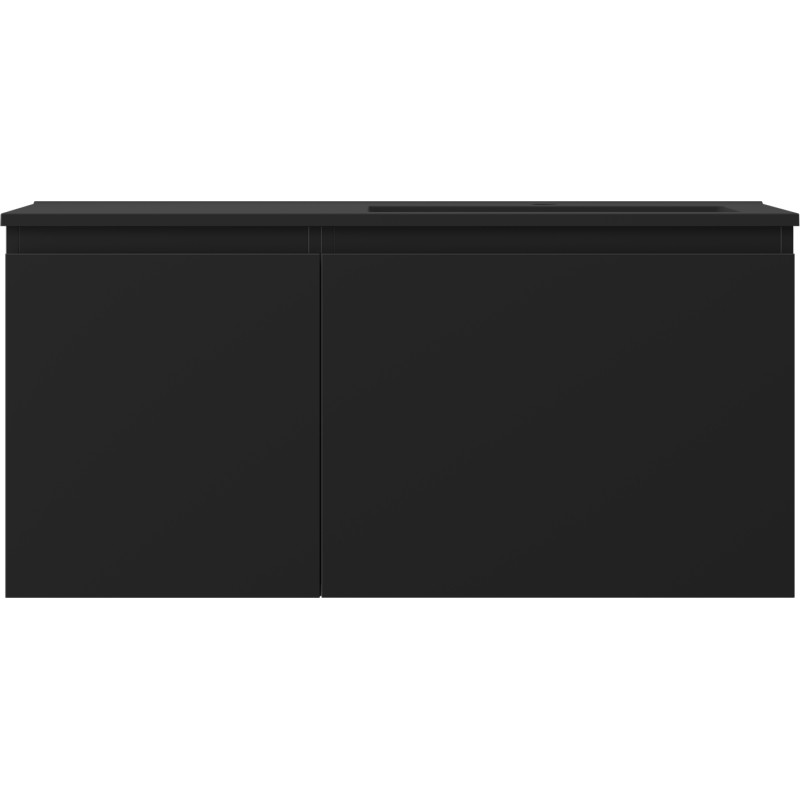 Mexen Orio meuble de salle de bain 100 cm avec lavabo Otis droit, 1T, 1P, noir mat - 91A13-10047-3-BBFF71-W18P71