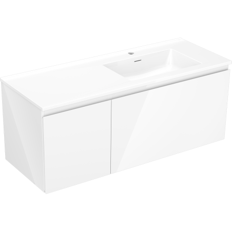 Mexen Orio armoire de salle de bain 120 cm avec lavabo Otis à droite, 1S, 1D, blanc brillant - 91A13-12047-3-BBFF00-W18P00