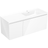 Mexen Orio armoire de salle de bain 120 cm avec lavabo Otis à droite, 1S, 1D, blanc brillant - 91A13-12047-3-BBFF00-W18P00