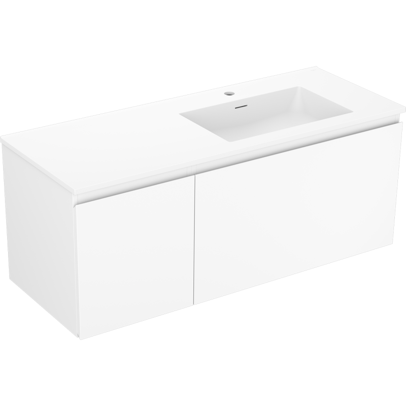 Mexen Orio meuble de salle de bain 120 cm avec lavabo Otis droit, 1S, 1D, blanc mat - 91A13-12047-3-BBFF01-W18P01