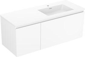Mexen Orio armoire de salle de bain 120 cm avec lavabo Otis à droite, 1S, 1D, blanc mat - 91A13-12047-3-BBFF01-W18P01