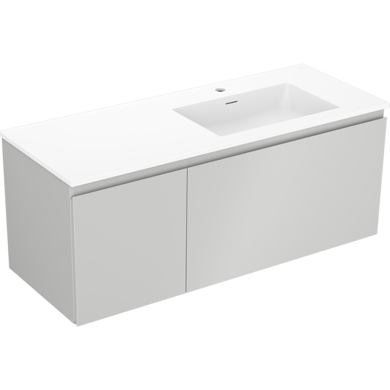 Mexen Orio armoire de salle de bain 120 cm avec lavabo Otis droite, 1S, 1D, gris mat/blanc mat - 91A13-12047-3-BBFF62-W18P01