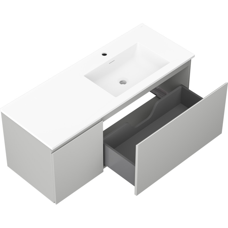 Mexen Orio armoire de salle de bain 120 cm avec lavabo Otis droite, 1S, 1D, gris mat/blanc mat - 91A13-12047-3-BBFF62-W18P01