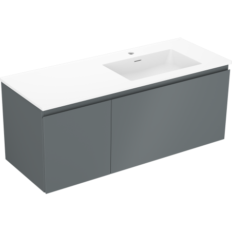 Mexen Orio meuble de salle de bains 120 cm avec lavabo Otis droit, 1S, 1D, graphite mat/blanc mat - 91A13-12047-3-BBFF66-W18P01