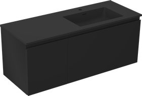 Mexen Orio armoire de salle de bain 120 cm avec lavabo Otis droit, 1S, 1D, noir mat - 91A13-12047-3-BBFF71-W18P71
