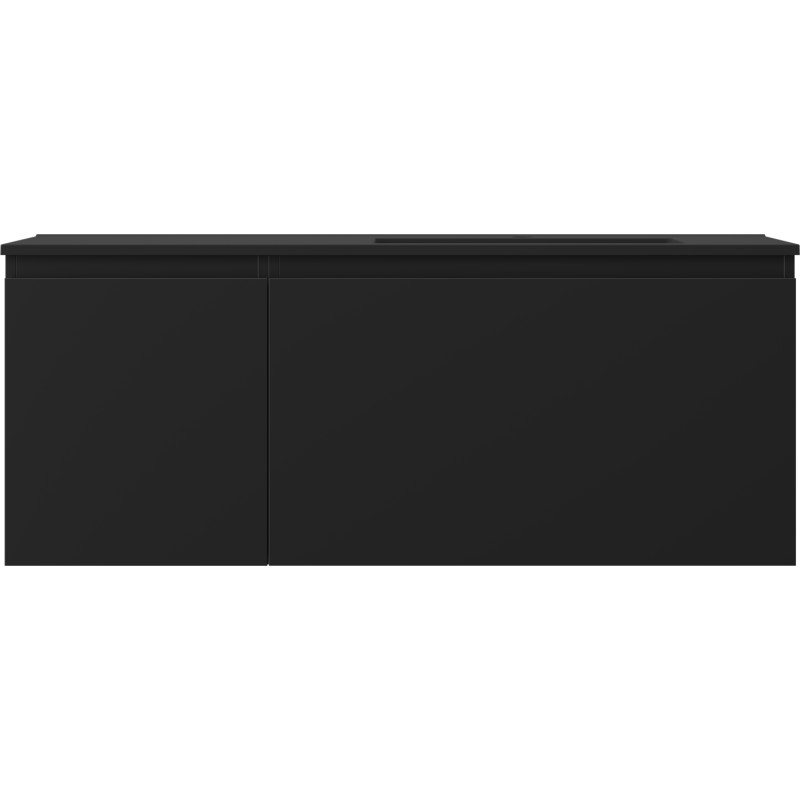 Mexen Orio meuble de salle de bains 120 cm avec lavabo Otis à droite, 1S, 1D, noir mat - 91A13-12047-3-BBFF71-W18P71