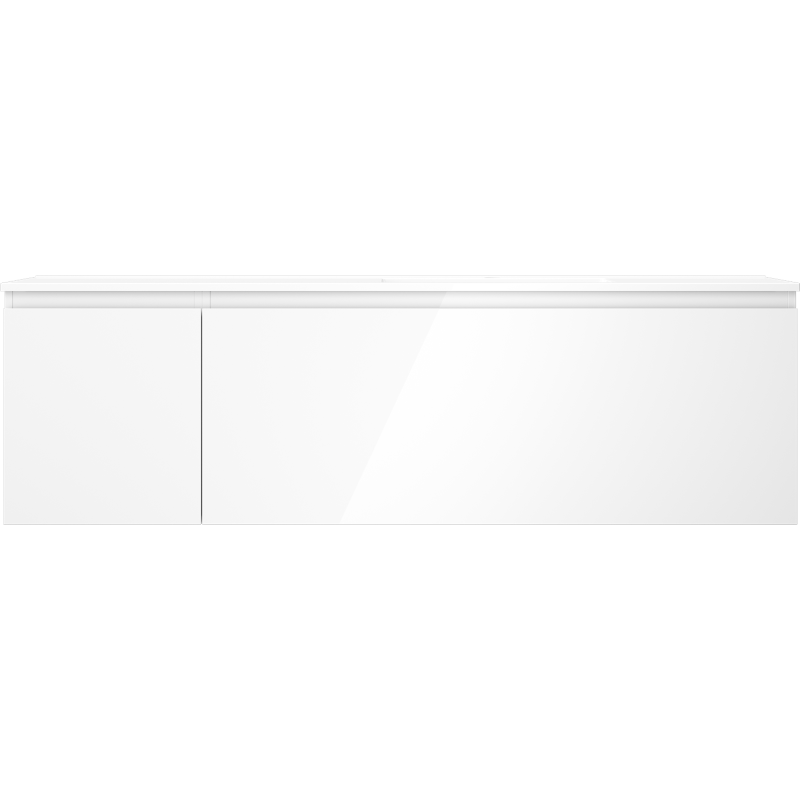 Mexen Orio meuble de salle de bain 160 cm avec lavabo Otis à droite, 1S, 1D, blanc brillant - 91A13-16047-3-BBFF00-W18P00