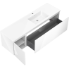 Mexen Orio meuble de salle de bain 160 cm avec lavabo Otis à droite, 1S, 1D, blanc brillant - 91A13-16047-3-BBFF00-W18P00