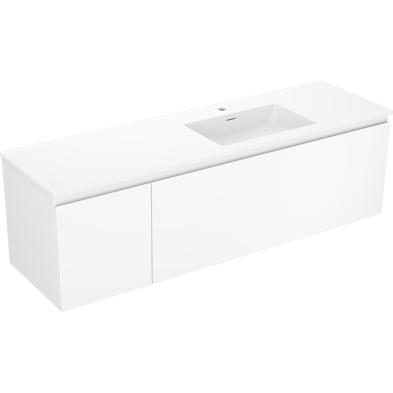 Mexen Orio armoire de salle de bain 160 cm avec lavabo Otis droit, 1S, 1D, blanc mat - 91A13-16047-3-BBFF01-W18P01