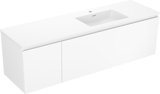 Mexen Orio armoire de salle de bain 160 cm avec lavabo Otis droit, 1S, 1D, blanc mat - 91A13-16047-3-BBFF01-W18P01